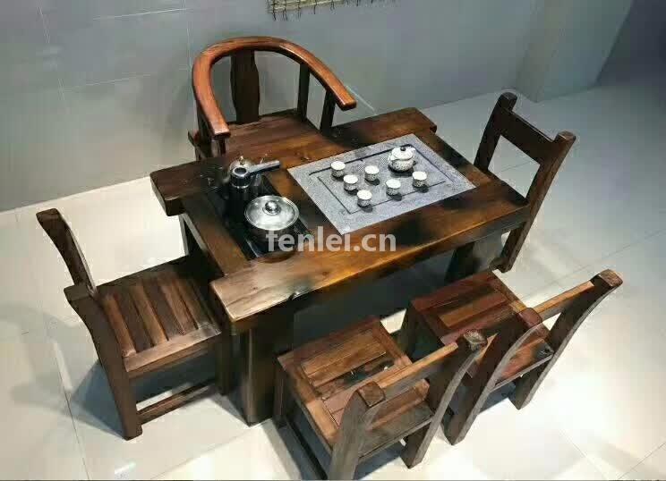 船木小茶台仿古茶老船木家具博古架